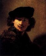 Rembrandt, Self portrait with Velvet Beret and Furred Mantel